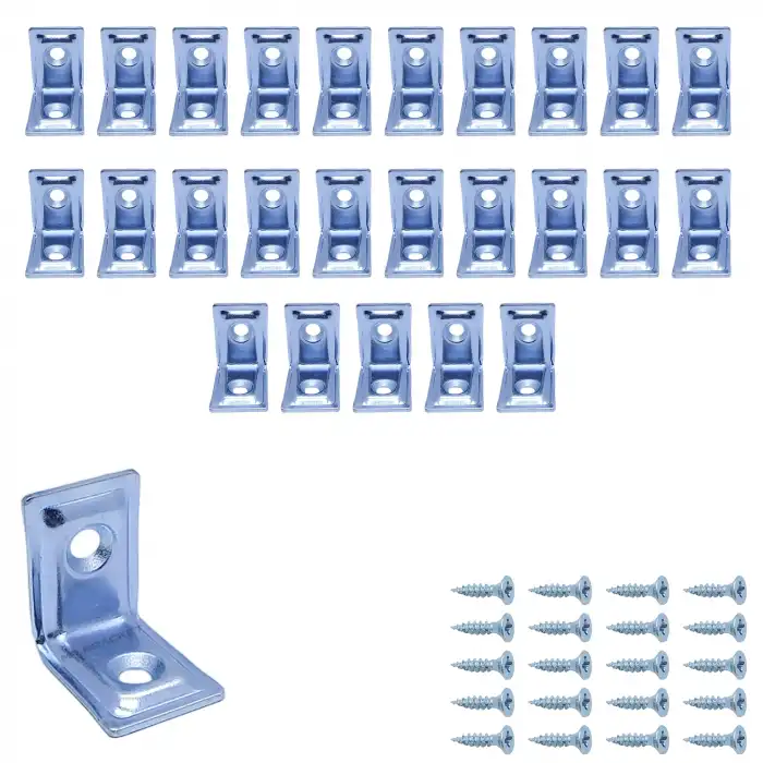 Mr. Bracket 25 ad L Demir Gönye Köşebent 16x20x20mm- Mobilya Dolap Köşe Birleştirme Bağlantı Aparatı
