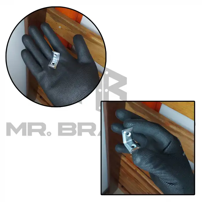 Mr. Bracket 25 ad L Demir Gönye Köşebent 16x20x20mm- Mobilya Dolap Köşe Birleştirme Bağlantı Aparatı