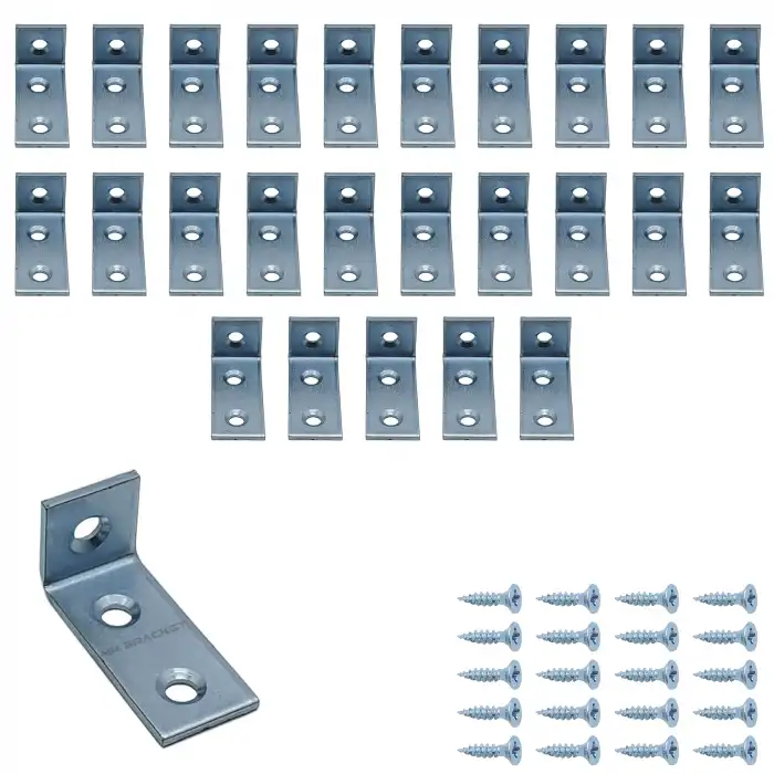 Mr. Bracket 25 ad L Demir Gönye Köşebent 16x35x15mm- Mobilya Dolap Köşe Birleştirme Bağlantı Aparatı