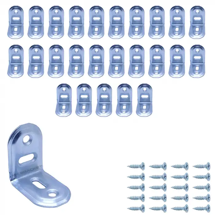 Mr. Bracket 25 ad L Demir Gönye Köşebent 22x30x30mm- Mobilya Dolap Köşe Birleştirme Bağlantı Aparatı