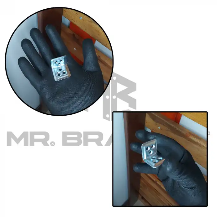 Mr. Bracket 25 ad L Demir Gönye Köşebent 30x25x25mm- Mobilya Dolap Köşe Birleştirme Bağlantı Aparatı