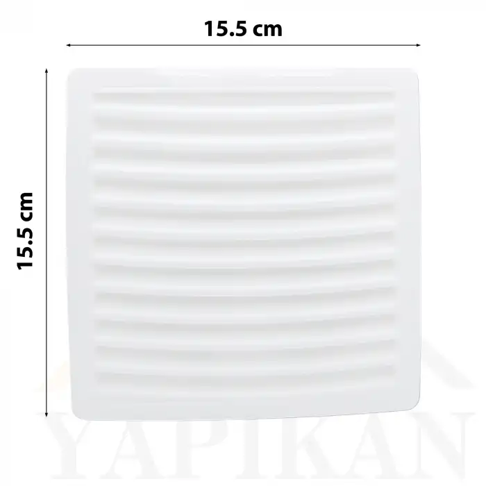 Sabit Baca Kapağı Kare 13 cm - Aspiratör Davlumbaz Duvar Menfezi - Sabit Panjurlu Aspiratör Borusu Çıkış Kapağı