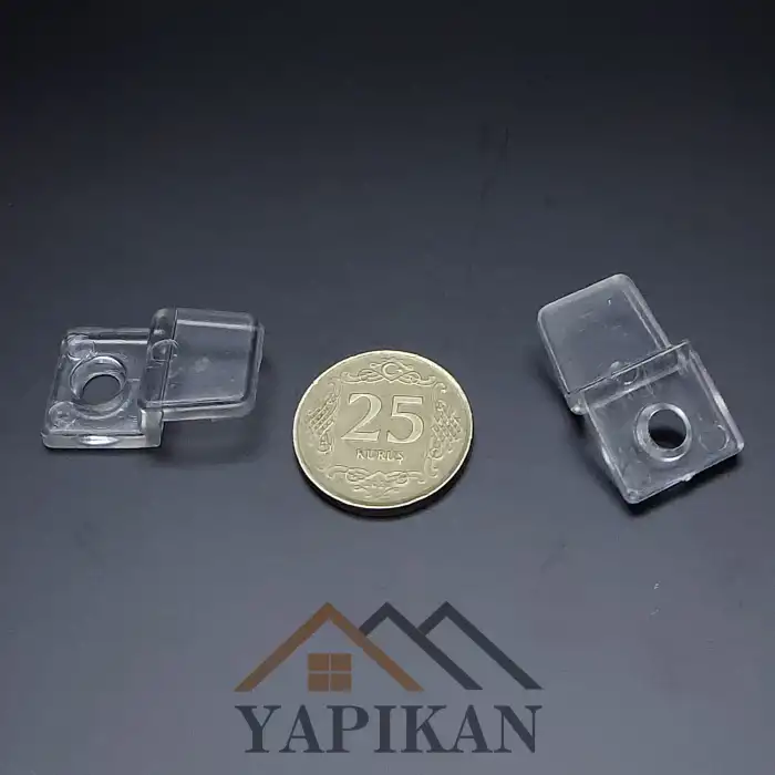 Şeffaf Plastik Ayna Tırnağı - Cam Tutucu Tırnak - Duvara Ayna Sabitleyici Asma Montaj Aparatı