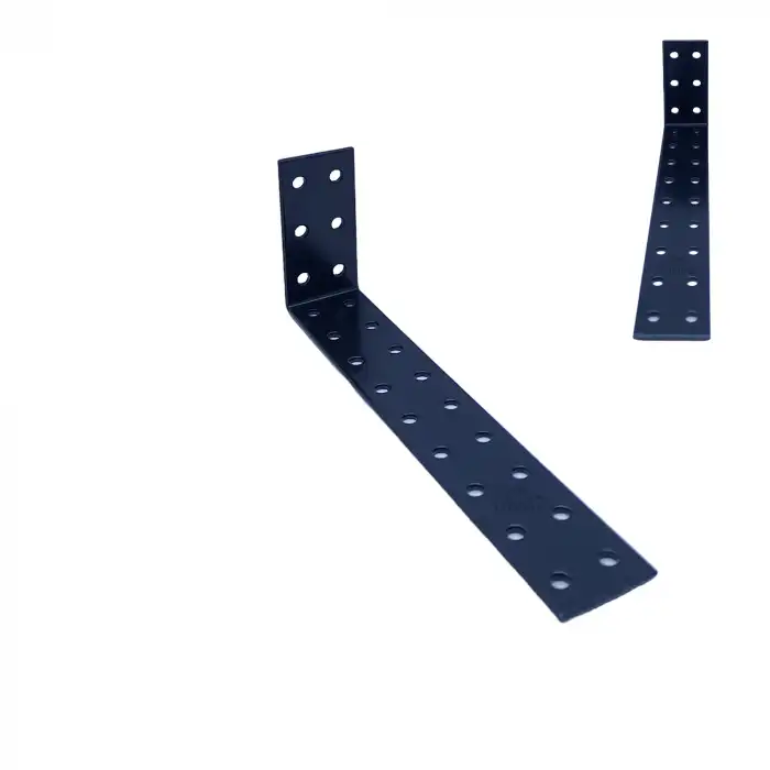 30x60x180 mm - Siyah Dekoratif Dolap Sabitleme Aparatı Çelik - Mobilya Sabitleyici Kit - Duvara Eşya Sabitleme Demiri