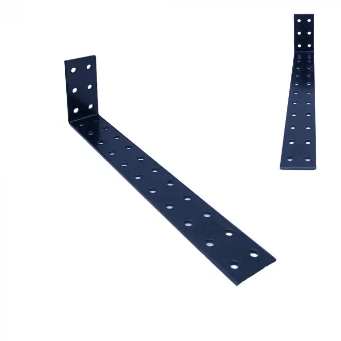 30x60x220 mm - Siyah Dekoratif Dolap Sabitleme Aparatı Çelik - Mobilya Sabitleyici Kit - Duvara Eşya Sabitleme Demiri