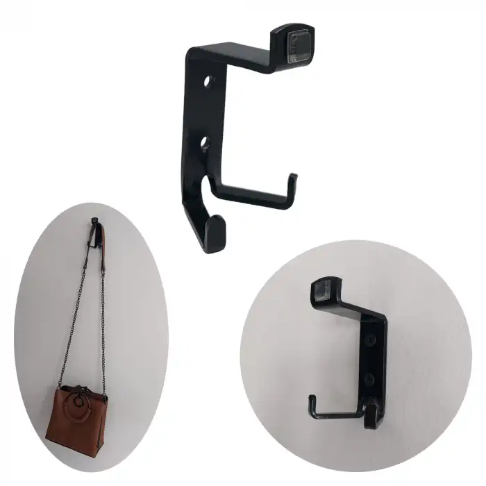 Tamponlu Portmanto Koç Askı Siyah - Duvar Çarpma Önleyici Duvar Askısı