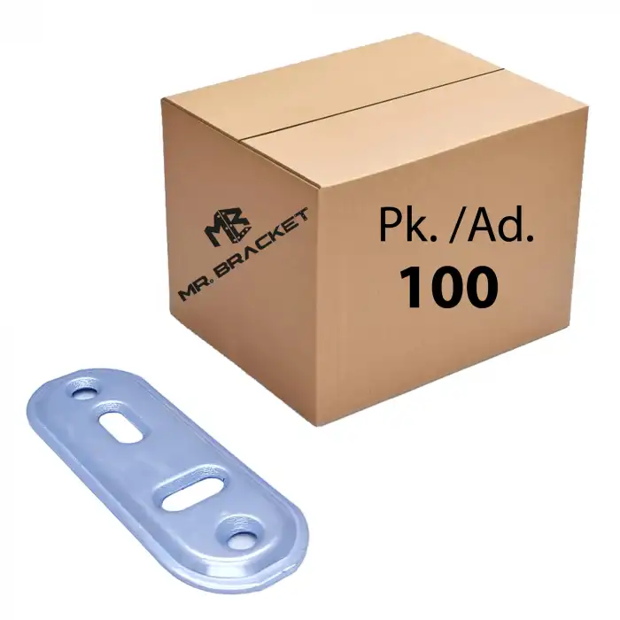 Toptan 100 ad. - 22x60mm Düz Gönye Köşebent - Metal Köşe Bağlantı Demiri Birleştirme Montaj Aparatı