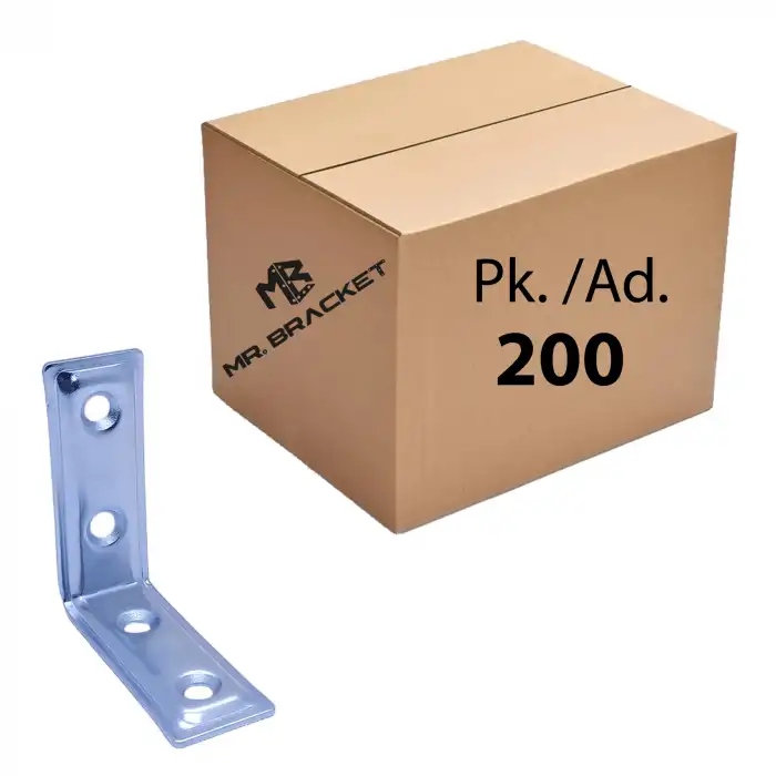 Toptan 200 ad. - 16x40x40mm L Demir Gönye Köşebent - Mobilya Dolap Köşe Birleştirme Bağlantı Aparatı