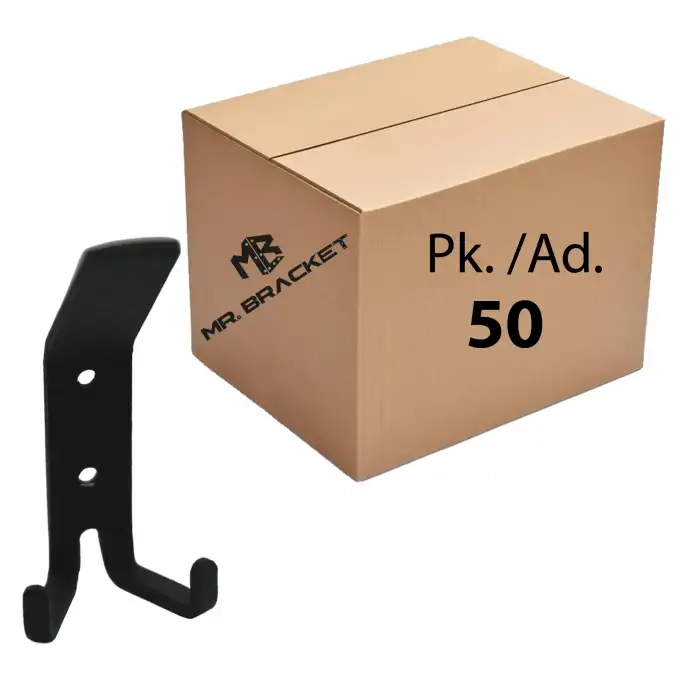 Toptan 50 ad. - Çelik Portmanto Koç Askı Duvar Askısı Texture Mat Siyah - Okul Sınıf Askılık Sıra Çanta Askılığı