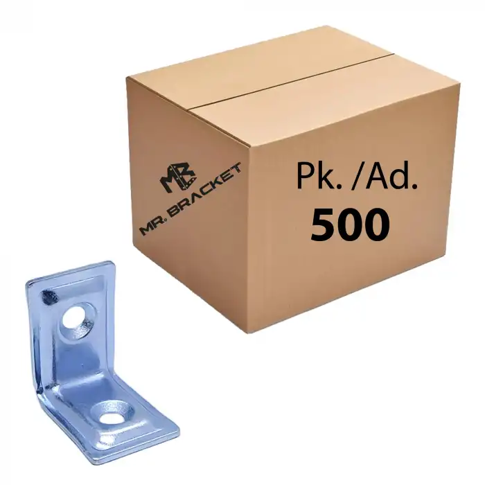 Toptan 500 ad. - 16x20x20mm L Demir Gönye Köşebent - Mobilya Dolap Köşe Birleştirme Bağlantı Aparatı