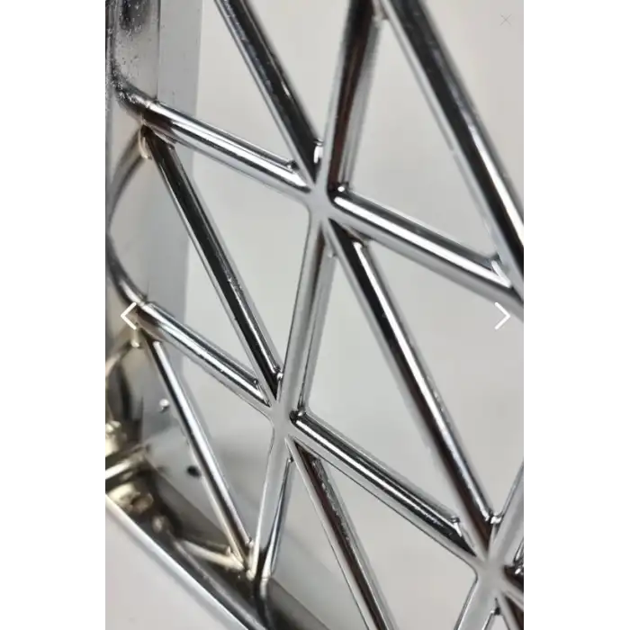 Üçgen Desenli Plastik Krom Dekoratif Raf Altı L Ayak 17x18cm - Duvara Raf Tutucu Montaj Askı Aparatı - Mutfak, Banyo, Koridor, Balkon, Çiçeklik Raf Ayağı