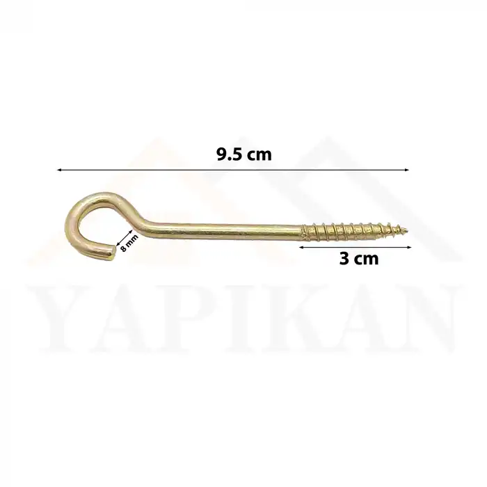 Uzun Piton Kanca 19x120 - Uzun Tavan Kancası - Açık Piton Kanca Demir