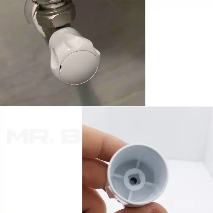 Vidalı 7 mm - 5 ad. Radyatör Vanası Başlığı - Geniş Tip Petek Vana Kapağı - Petek Musluk Kafası