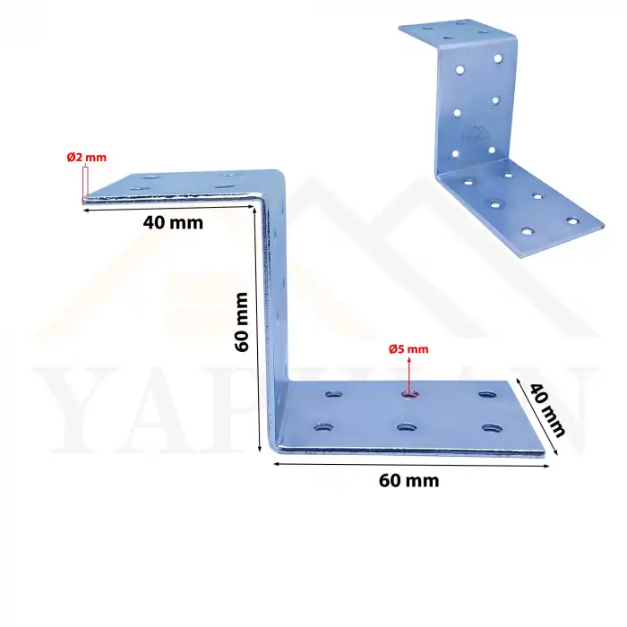Z Gönye Demir Köşebent 40x40x60x60mm - Ze Köşe Bağlantı Birleştirme
