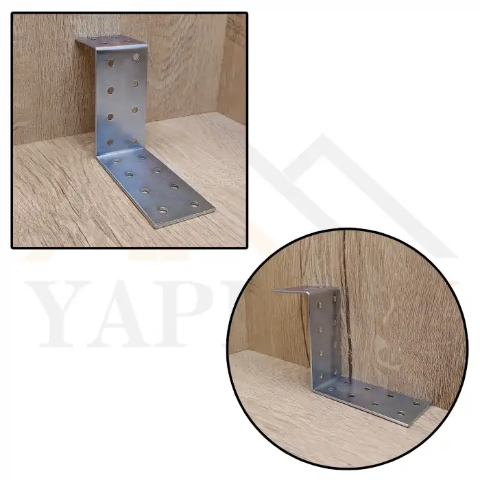 Z Gönye Demir Köşebent 40x40x80x80mm - Ze Köşe Bağlantı Birleştirme