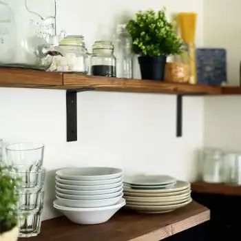 30x100x150mm Ağır Yük Köşebent Texture MAT Siyah - 5mm Kalınlıkta Lama Demiri - Dekoratif Raf Altı L Ayak - Duvara Raf Tutucu Montaj Askı Aparatı