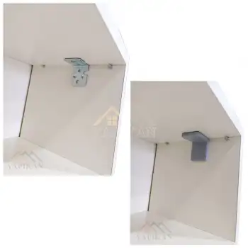 Dekoratif Plastik Kapaklı Ağır Dolap Montaj Askı Elemanı Gri Renk - Deprem Mobilya Dolap Sabitleme Aparatı