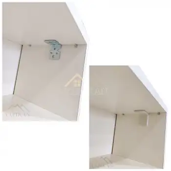 Dekoratif Plastik Kapaklı Ağır Dolap Montaj Askı Elemanı Krem Renk - Deprem Mobilya Dolap Sabitleme Aparatı