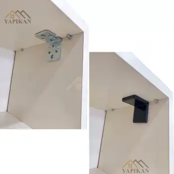 Dekoratif Plastik Kapaklı Ağır Dolap Montaj Askı Elemanı Siyah Renk - Deprem Mobilya Dolap Sabitleme Aparatı