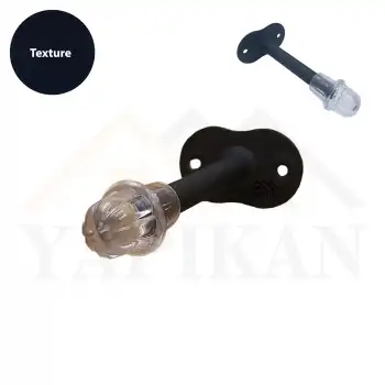 Dekoratif Texture Mat Siyah Metal Kapı Stoperi 10cm - Uzun Sac Duvar Kapı Tamponu Stopu Silikonlu