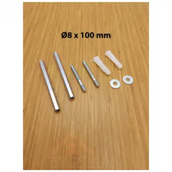 Gizli Raf Tutucu - Duvara Raf Montaj Askı Aparatı Demiri - Ø8mmx10cm - İnce Model - 1 Takım (Çift)