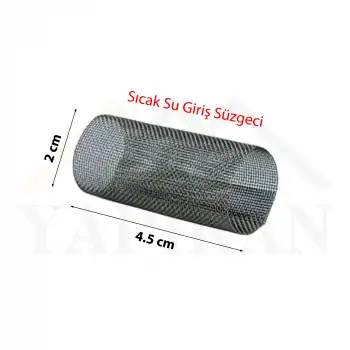 Uzun Tip Kombi Pislik Tutucu Filtresi Sıcak Su Girişi 3/4 Çap - Petek Kombi Bakımı Filtre Süzgeç Tamiri - Kombi Bağlantı Seti Tamir Süzgeci