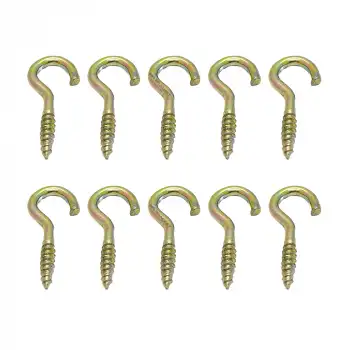 10 ad. Açık Piton Kanca 18x50 - Tavana Duy Avize Asma Kancası Demir - Duvara İp Halat Askı Aparatı