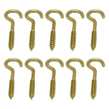 10 ad. Açık Piton Kanca 21x100 - Tavana Duy Avize Asma Kancası Demir - Duvara İp Halat Askı Aparatı