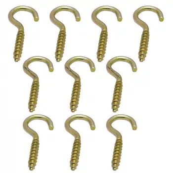 10 ad. Açık Piton Kanca 21x80 - Tavana Duy Avize Asma Kancası Demir - Duvara İp Halat Askı Aparatı