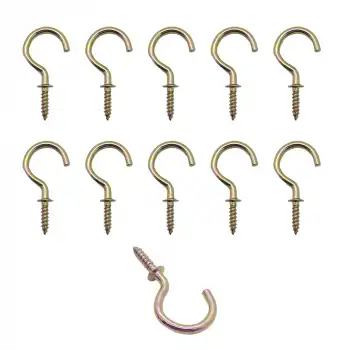 10 ad. Stoplu Piton Kanca No: 2 - Metal Açık Piton Kanca Demiri - Demir Eşya Asma Kancası Aparatı