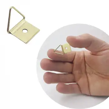 10 ad Üçgen Çerçeve Askısı 3 no - Oynar Başlıklı Metal Tablo Askı Aparatı - Duvar Resim Asma Kancası