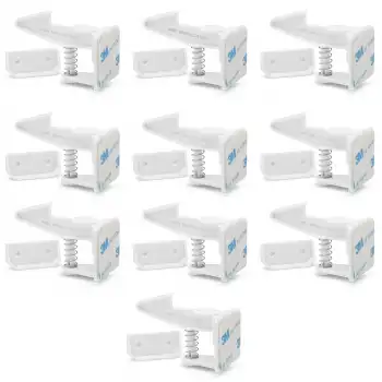 10lu Bebek Çocuk Güvenliği Gizli Dolap Çekmece Kilidi - Geliştirilmiş Versiyon 3M Yapışkanlı Kilit