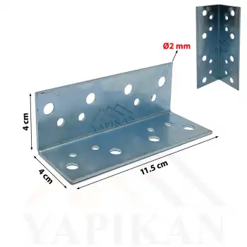 115x40x40 mm - Kanat Gönye L Demir Köşebent - Mobilya Dolap Gardırop Raf Masa Kitaplık Köşe Birleştirme Köşe Bağlantı Aparatı - (Kod_620)