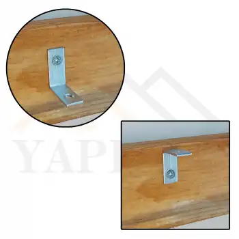 12x25x25mm - L Demir Gönye Köşebent (Kod-593) - Mobilya Dolap Raf Sabitleme Birleştirme Demiri - Köşe Bağlantı Aparatı