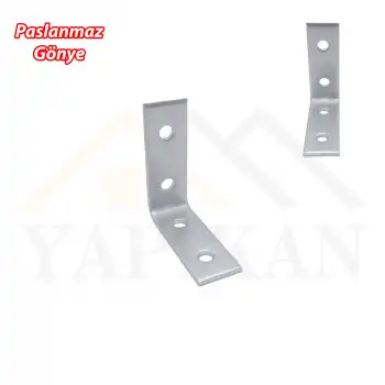 15x40x40mm - Paslanmaz İnox L Demir Gönye Köşebent - Mobilya Dolap Köşe Birleştirme Bağlantı Aparatı