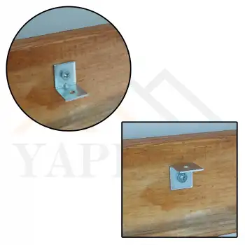 16x16x16mm - L Demir Gönye Köşebent (Kod-592) - Mobilya Dolap Raf Sabitleme Birleştirme Demiri - Köşe Bağlantı Aparatı