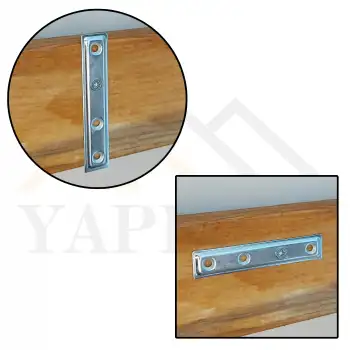 16x80mm - Düz Gönye Köşebent Bağlantı Demiri (Kod-422) - Mobilya Dolap Sabitleme Kenar Köşe Birleştirme Montaj Aparatı