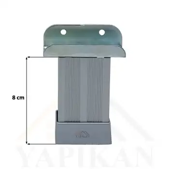 18mm Sunta MDF U Geçme Alüminyum Ayak 8 cm - Yükseklik Ayarlı - Suntaya Geçme Mobilya Dolap Baza Masa Ayağı