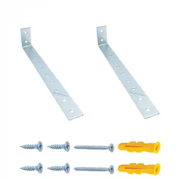 2 ad. Uzun Deprem Mobilya Dolap Sabitleme Aparatı 20x40x200mm - Duvar Eşya Sabitleyici L Demir Gönye