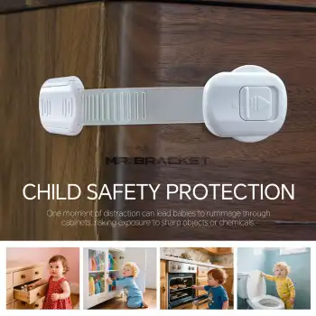 2li Yüksek Güvenlikli Kilitli Ayarlanabilir Bebek Çocuk Buzdolabı Fırın Klozet Dolap Çekmece Kilidi