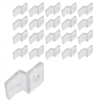 20 ad. Şeffaf Plastik Ayna Tırnağı - Cam Tutucu Tırnak - Duvara Ayna Sabitleyici Asma Montaj Aparatı