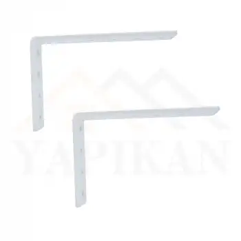 25x100x150mm Ağır Yük Köşebent Beyaz (5mm Kalınlık) - Ağır Yük Raf Destek Aparatı Demiri - Dekoratif Raf Altı L Ayak - Duvara Raf Tutucu Montaj Askı Aparatı