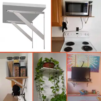 30x200x290mm Dekoratif Ağır Yük Raf Altı L Ayak Gümüş Renk - Duvara Raf Tutucu Montaj Askı Aparatı