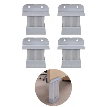 4 ad. 18mm Sunta Mdf Geçme U Alüminyum Ayak 5cm - Ayarlı Suntaya Geçme Mobilya Dolap Baza Masa Ayağı