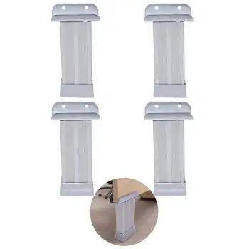 4 ad. 18mm Sunta Mdf Geçme U Alüminyum Ayak 12cm- Ayarlı Suntaya Geçme Mobilya Dolap Baza Masa Ayağı