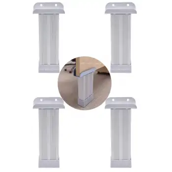 4 ad. 18mm Sunta Mdf Geçme U Alüminyum Ayak 15cm- Ayarlı Suntaya Geçme Mobilya Dolap Baza Masa Ayağı