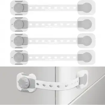 4lü Aç Kapa Kilitli Ayarlanabilir 3M Yapışkanlı Bebek Çocuk Buzdolabı Klozet Çekmece Dolap Kilidi