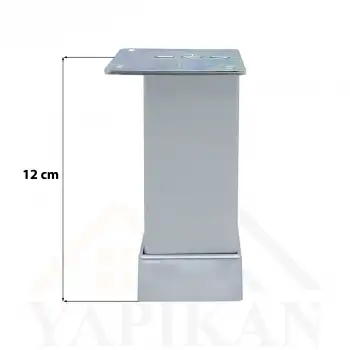 40x40 Alüminyum Düz Kare Ayak 12 cm - Dekoratif Mobilya Ayağı - Ayarlı Baza Koltuk Çekyat Kanepe Ayak