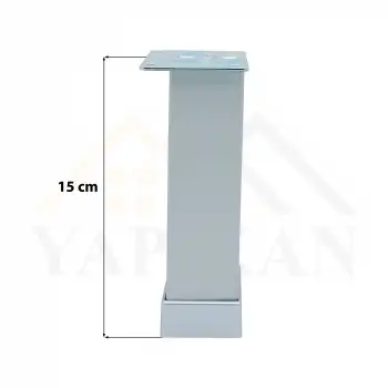 40x40 Alüminyum Düz Kare Ayak 15 cm - Dekoratif Mobilya Ayağı - Ayarlı Baza Koltuk Çekyat Kanepe Ayak