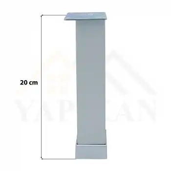 40x40 Alüminyum Düz Kare Ayak 20 cm - Dekoratif Mobilya Ayağı - Ayarlı Baza Koltuk Çekyat Kanepe Ayak